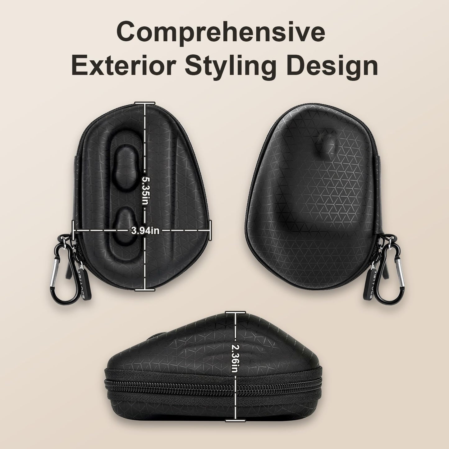 Carrying Case Compatible with Logitech MX Master 4/3S/3 Mouse, Waterproof PU Leather Travel Bag with Precise Receiver Slot & Scroll Wheel Protection, Anti-Shake Foam Padded Hard Shell, Black