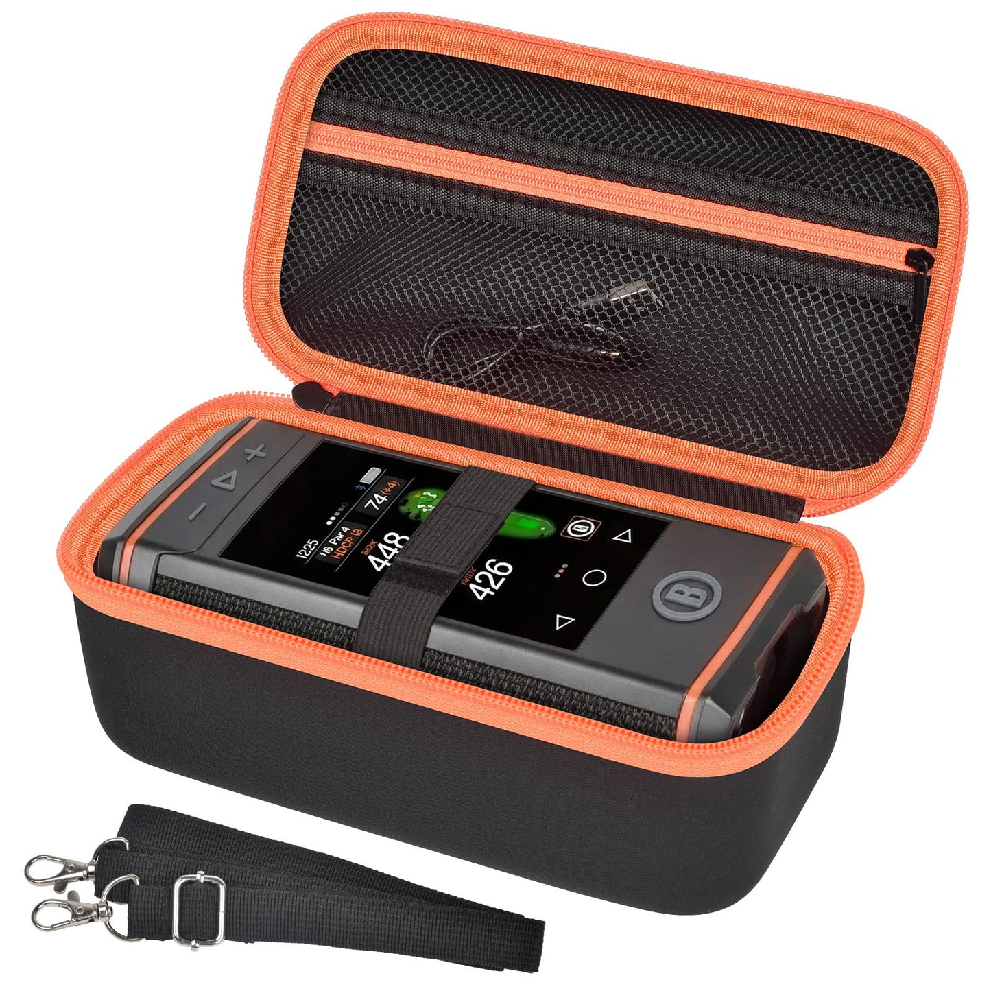 PAIYULE Hard Carrying Case for Bushnell for Wingman View Golf GPS Bluetooth Speaker, Magnetic Mount Travel Organizer for Golf Cart, Fits Charging Cable, Wireless Remote, Golf Towel (Bag Only)