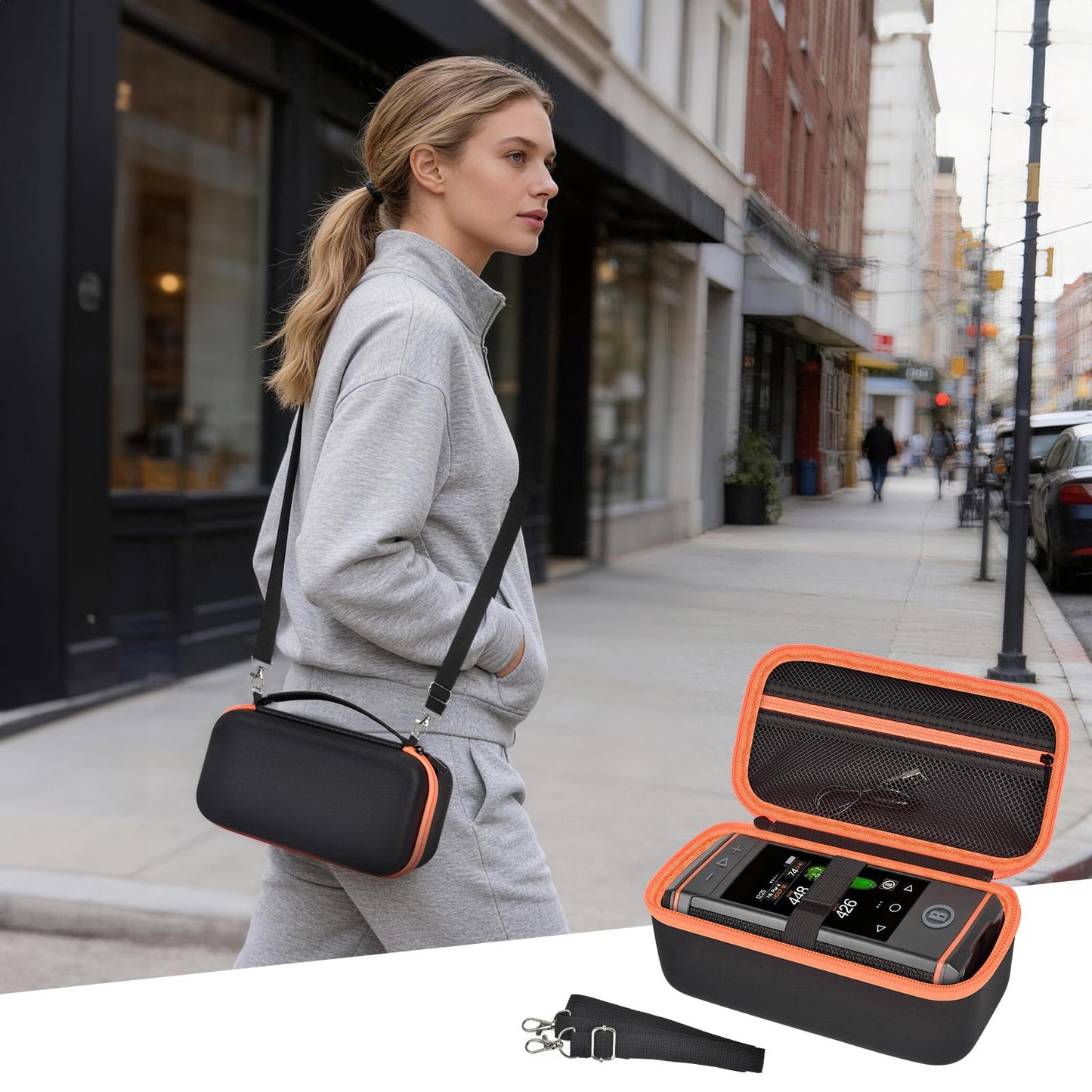 PAIYULE Hard Carrying Case for Bushnell for Wingman View Golf GPS Bluetooth Speaker, Magnetic Mount Travel Organizer for Golf Cart, Fits Charging Cable, Wireless Remote, Golf Towel (Bag Only)