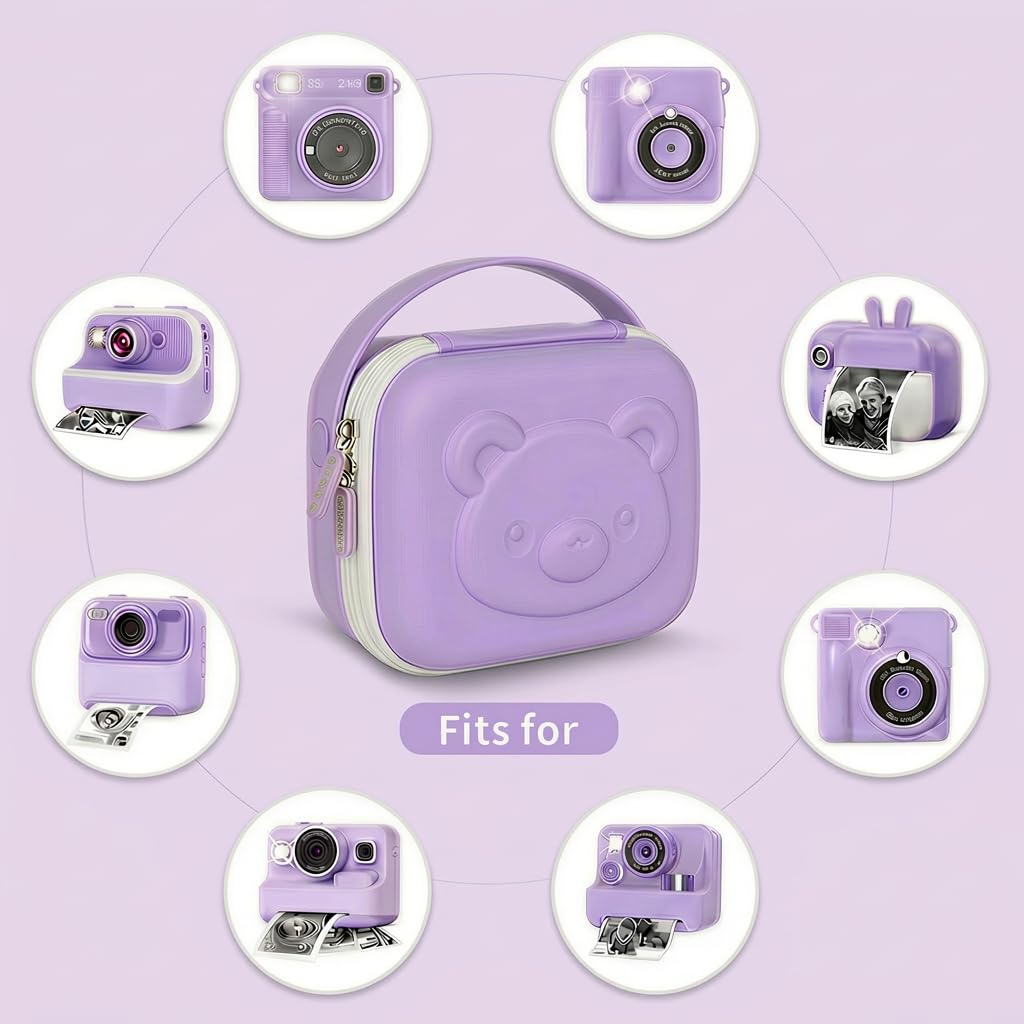 PAIYULE Kids Instant Print Camera Case Compatible with ESOXOFFORE for Dylanto for DUDUDRAGON for GKTZ for ETIKEZ for Dafotil for Careenoah Digital Video Prints Paper Bag (Box Only) Purple