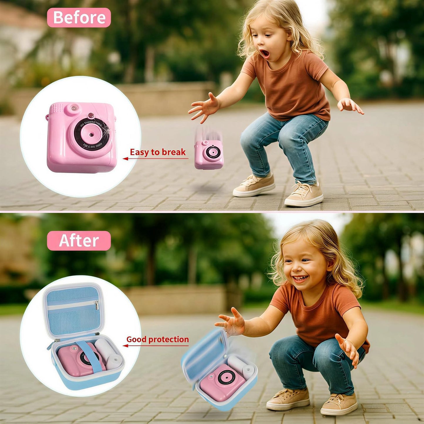 PAIYULE Kids Instant Print Camera Case Compatible with ESOXOFFORE for Dylanto for DUDUDRAGON for GKTZ for ETIKEZ for Dafotil for Careenoah Digital Video Prints Paper Bag (Box Only) Purple