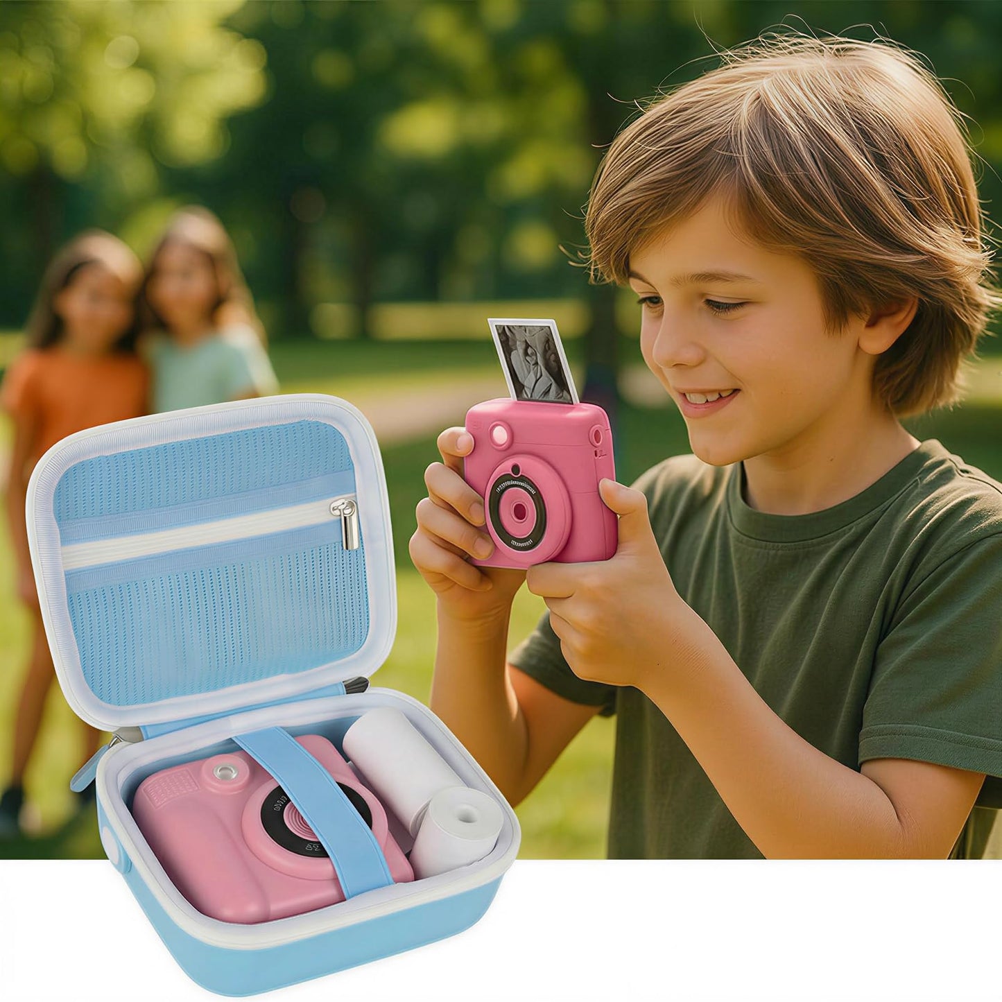 PAIYULE Kids Instant Print Camera Case Compatible with ESOXOFFORE for Dylanto for DUDUDRAGON for GKTZ for ETIKEZ for Dafotil for Careenoah Digital Video Prints Paper Bag (Box Only) Purple