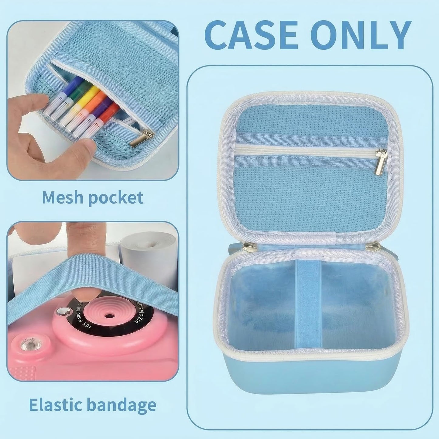 PAIYULE Kids Instant Print Camera Case Compatible with ESOXOFFORE for Dylanto for DUDUDRAGON for GKTZ for ETIKEZ for Dafotil for Careenoah Digital Video Prints Paper Bag (Box Only) Purple