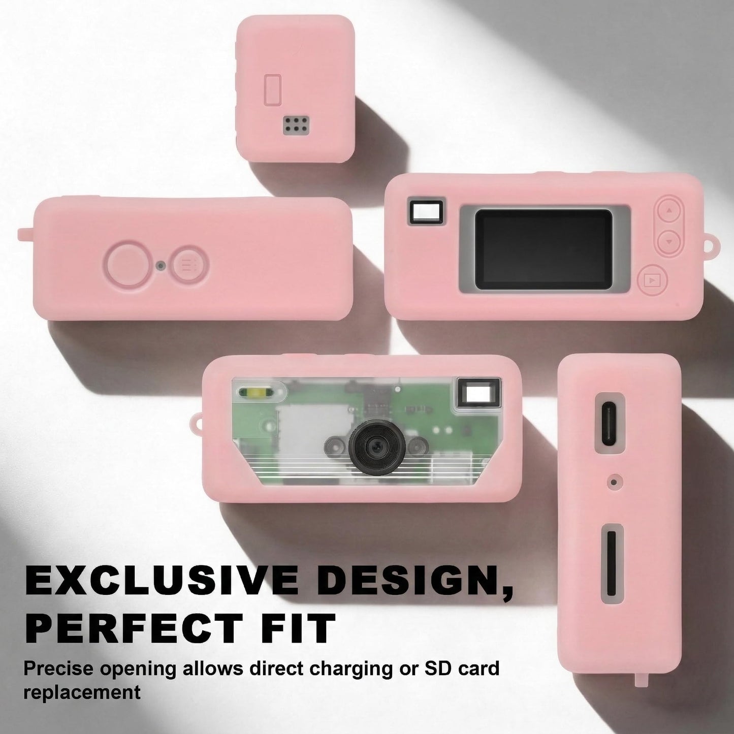 PAIYULE Silicone Case for Kodak CHARMERA Keychain Digital Camera Blind Box, Photo Mini Keychain Camera Sleeve with Precise Cutouts & Scratch Protection - Camera NOT Included (Transparent)