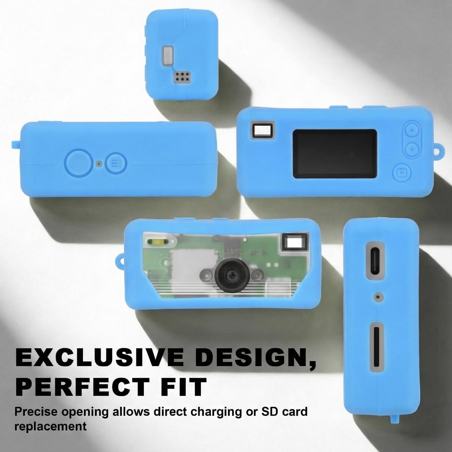 PAIYULE Silicone Case for Kodak CHARMERA Keychain Digital Camera Blind Box, Photo Mini Keychain Camera Sleeve with Precise Cutouts & Scratch Protection - Camera NOT Included (Transparent)