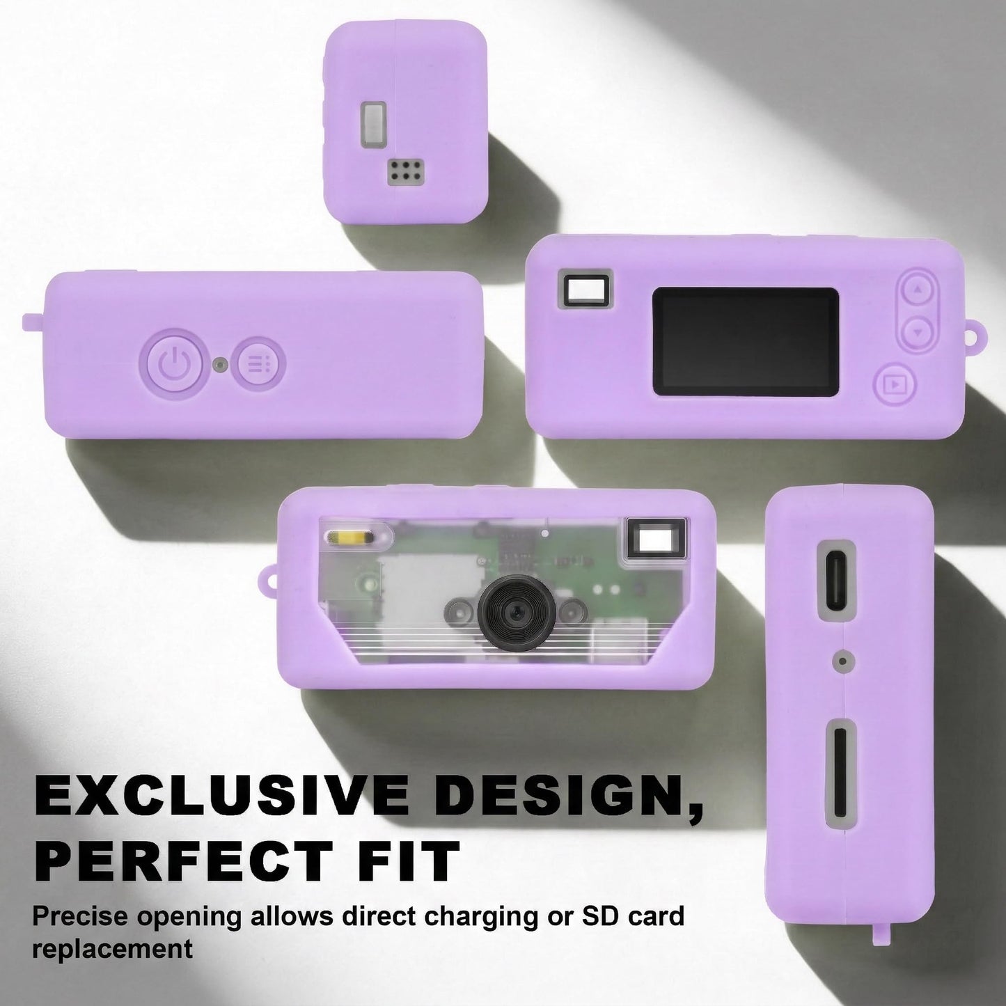PAIYULE Silicone Case for Kodak CHARMERA Keychain Digital Camera Blind Box, Photo Mini Keychain Camera Sleeve with Precise Cutouts & Scratch Protection - Camera NOT Included (Transparent)