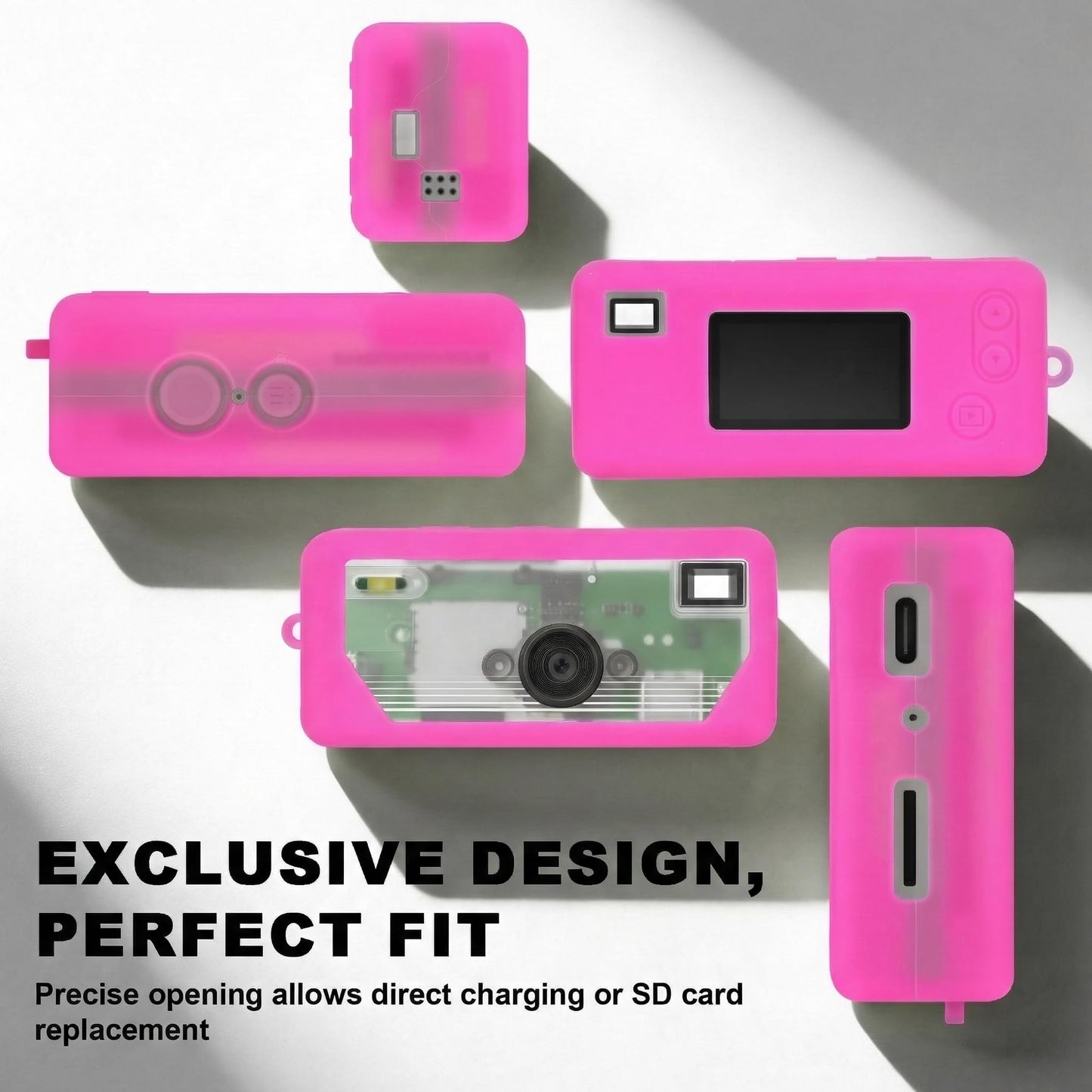 PAIYULE Silicone Case for Kodak CHARMERA Keychain Digital Camera Blind Box, Photo Mini Keychain Camera Sleeve with Precise Cutouts & Scratch Protection - Camera NOT Included (Transparent)