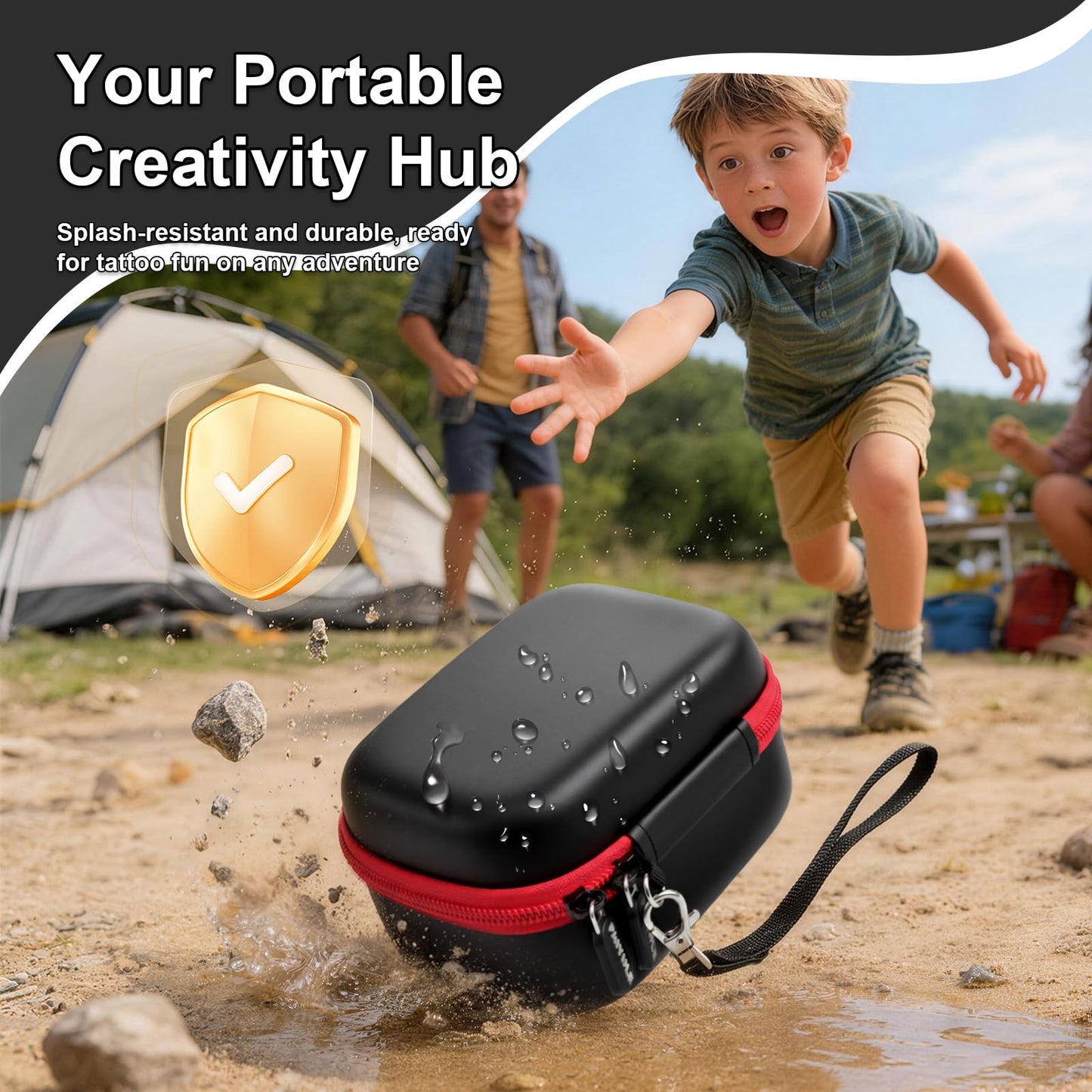 PAIYULE Case for Hello Blink Tattoo Maker, Protective Travel Bag for Sticker Printer and Tattoo Printer - Holds Device, Pens, Charger, Paper - EVA Portable Storage Box for Kids Crafts and Gifts