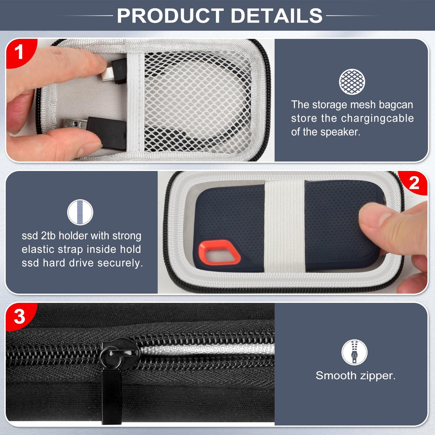 Case Compatible with SanDisk 1TB 2TB 4TB 500GB 8TB for SanDisk Extreme PRO (Box Only)