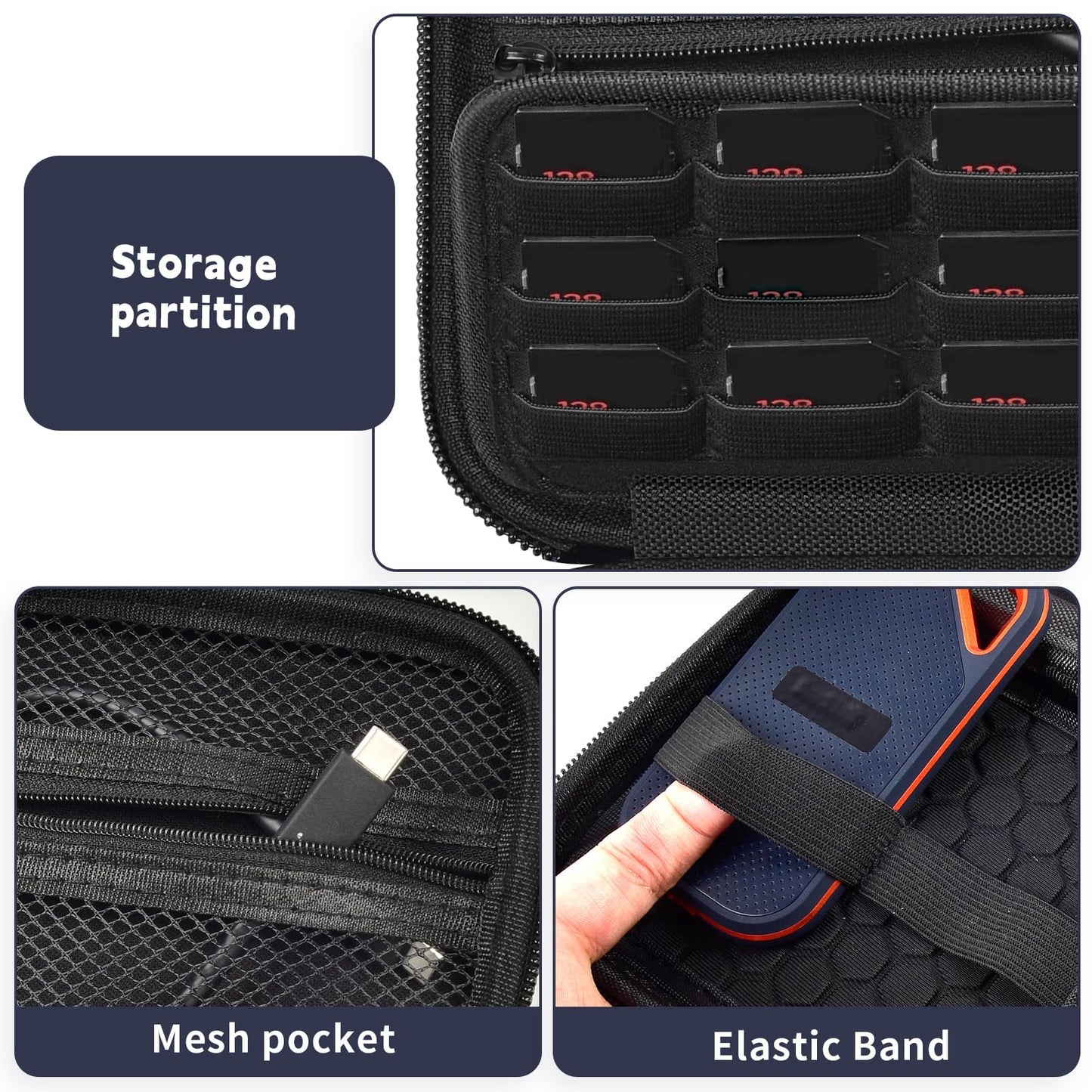 Case Compatible with SanDisk 1TB 2TB 4TB 500GB 8TB for SanDisk Extreme PRO Portable SSD External Hard Drive - for 2 Pcs SSD( Box Only)