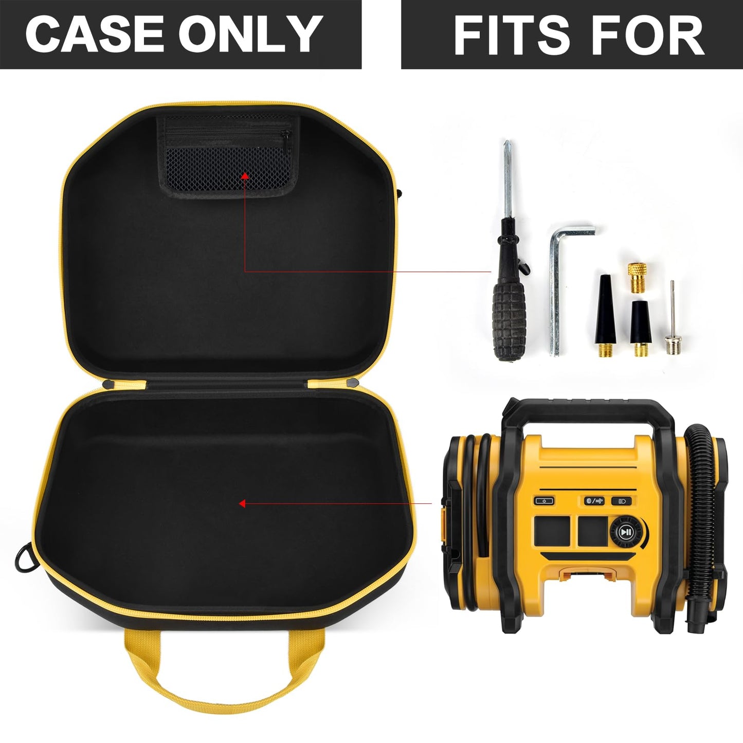 Air Compressor Case for DEWALT 20V MAX Tire Inflator DCC020IB Portable Cordless Battery Air Pump Bag for Car (Box Only)