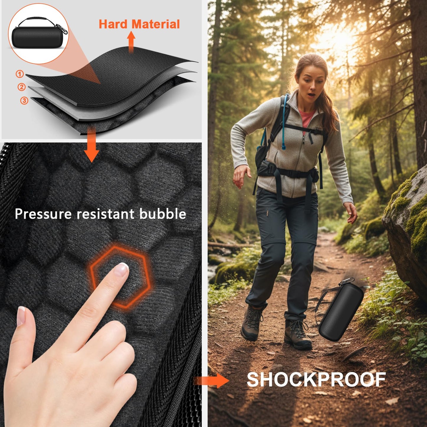 Case for JBL Grip Bluetooth Speaker with Shoulder Strap and Carabiner (Box Only)