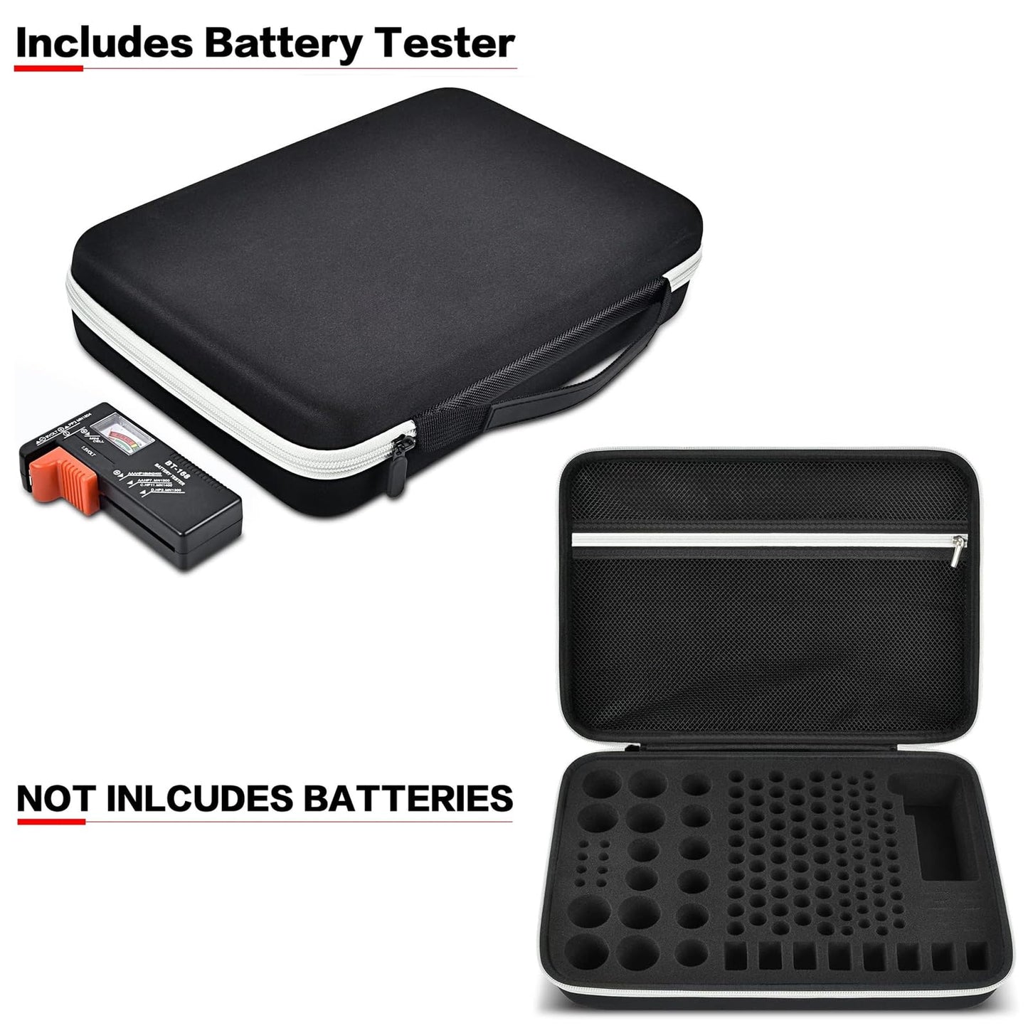Battery Organizer Storage Box with Tester BT-168