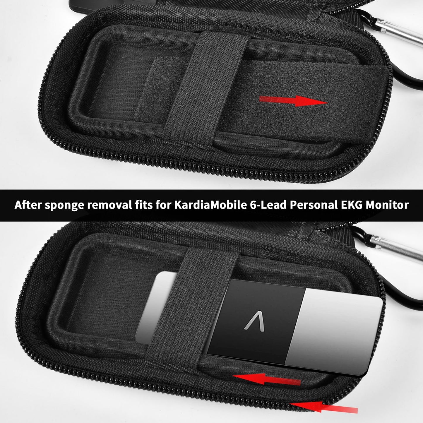 Heart Rate Monitor Case for AliveCor for KardiaMobile 6L / 6L Max 1L Personal EKG Monitor Storage Holder (Pill Box Included)