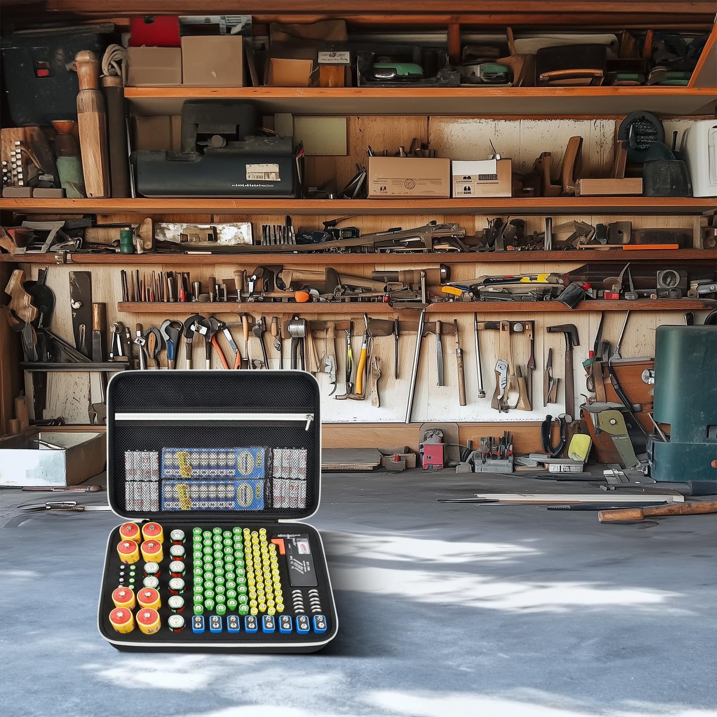 Battery Organizer Storage Box with Tester BT-168