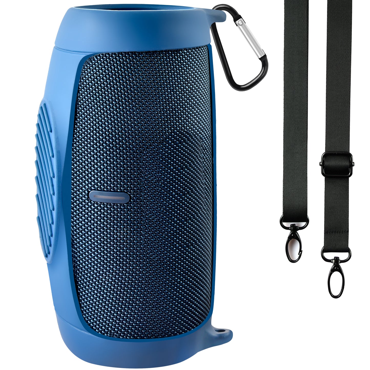 Silicone Case Cover for JBL Charge 5 Portable Bluetooth Speaker, Travel Gel Soft Skin,Waterproof Rubber Carrying Pouch with Strap(Blue)