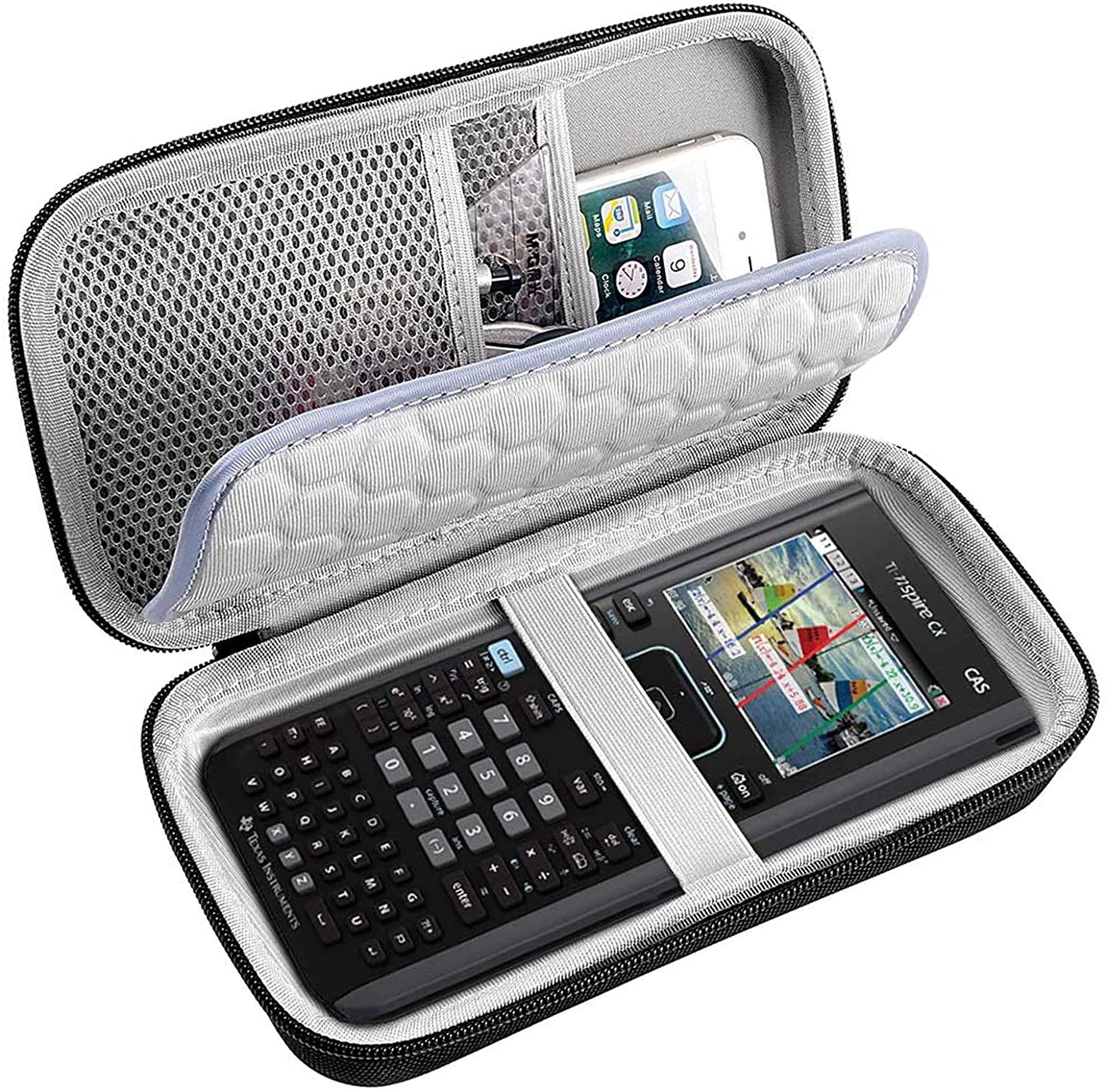 PAIYULE Travel Case for Texas Instruments Ti Nspire CX CAS II Ti-84 Plus CE Graphing Calculator, Large Capacity for Pens, Cables and Other Accessories -Black (Box Only)