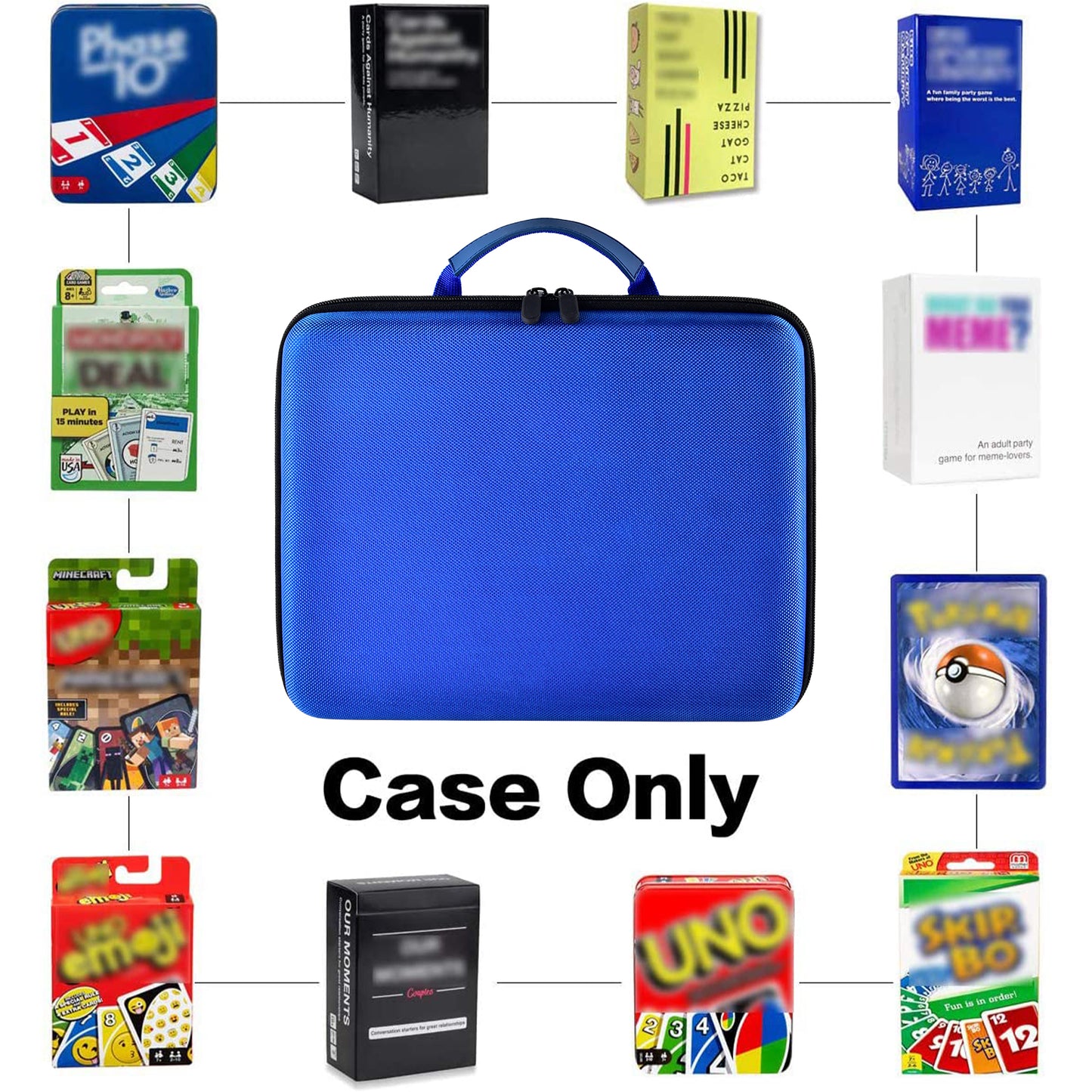 Extra Large Game Card Case Storage Holder for 2500+ Cards, Fits for Main Card Game - C. A. H. Card Game, Sport Card Box for PM Cards, and All Other Card Games Expansions-Bag Only