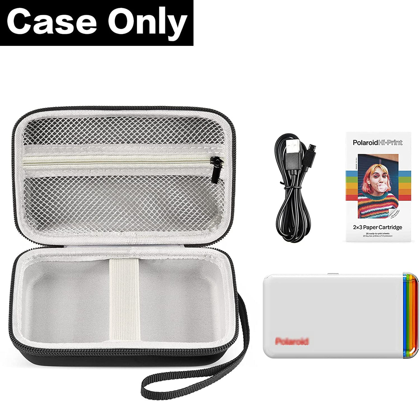 Case Compatible with Polaroid Hi-Print 9046 Bluetooth Connected 2x3 Pocket Photo Printer, Travel Pocket Picture Printer Organizer Holder Bag for Paper Cartridges and More Accessories(Box Only)