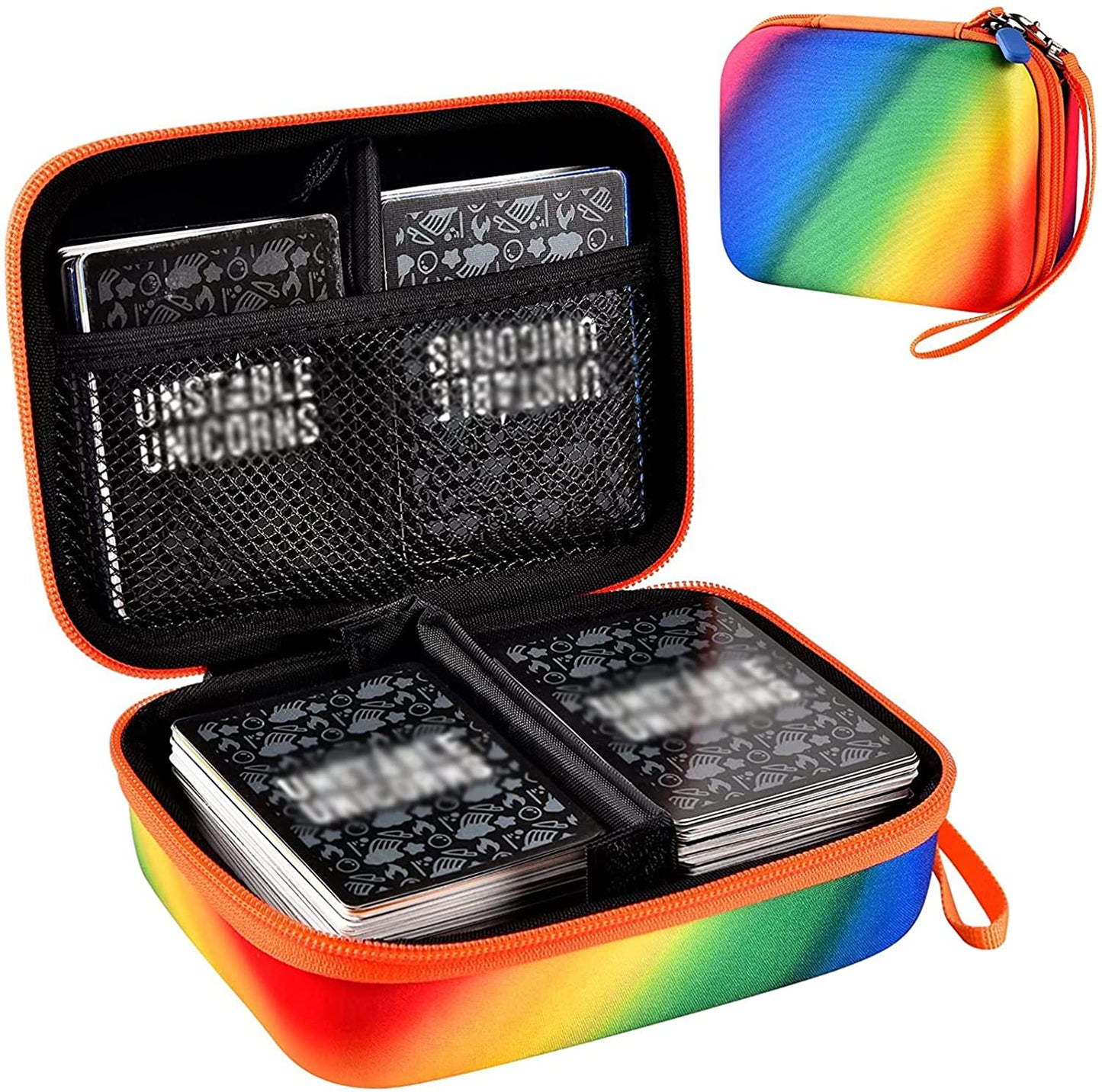 Case Compatible for Unstable Unicorns Card Game, for Legends/ for Dragons/ for NSFW/for Rainbow Apocalypse/for Adventures All Expansion Pack, Fits up to 400 Cards(Rainbow)